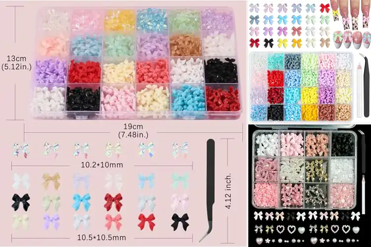 Detailed view of Best Bow Nail Charms: Elevate Style