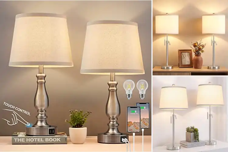 Detailed view of Best Brushed Nickel Lamp Sets