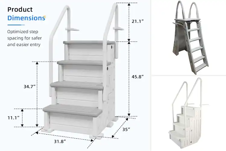 Detailed view of Best Heavy Duty Pool Stairs