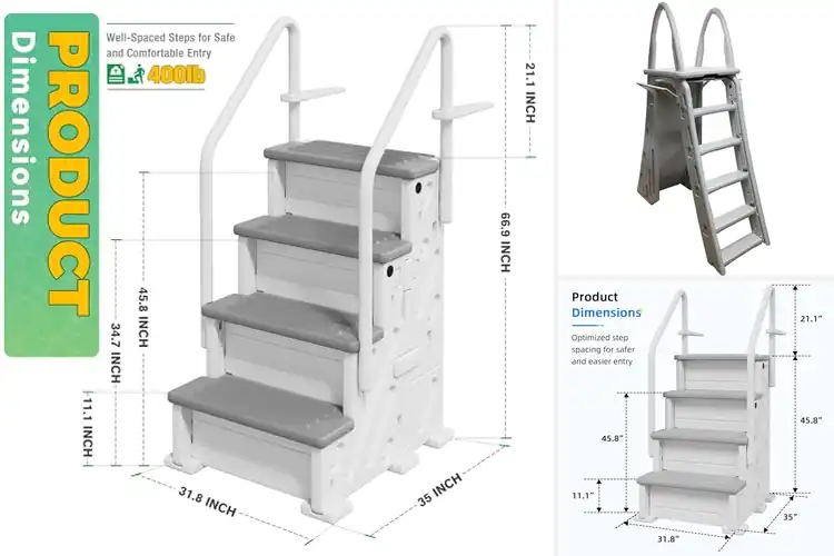Detailed view of Best Heavy Duty Pool Steps