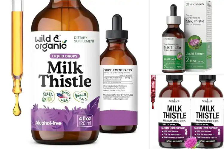 Detailed view of Best Milk Thistle Liquid Drops for Liver Health & Energy