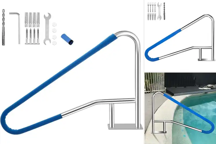 Detailed view of Best Pool Stair Handrails for Safer, Easier Steps