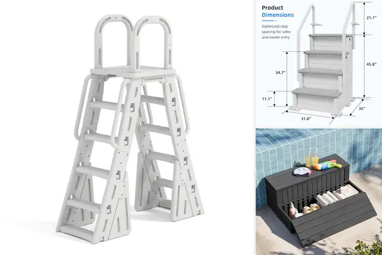 Detailed view of Best Reinforced Pool Steps for Safer, Easier Swimming