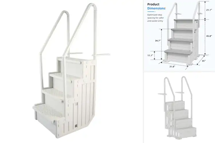 Detailed view of Best Stable Pool Steps: Safe, Easy Pool Access