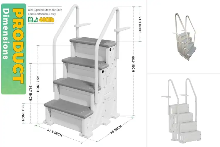 Detailed view of Best Sturdy Pool Steps