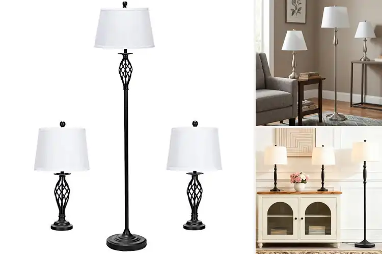 Detailed view of Best transitional floor and table lamp sets
